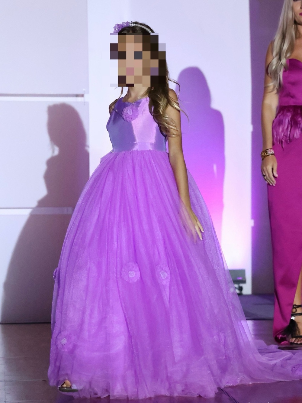 Dollcake Purple Tulle Ball Gown Flower Applique Girls Formal Dress